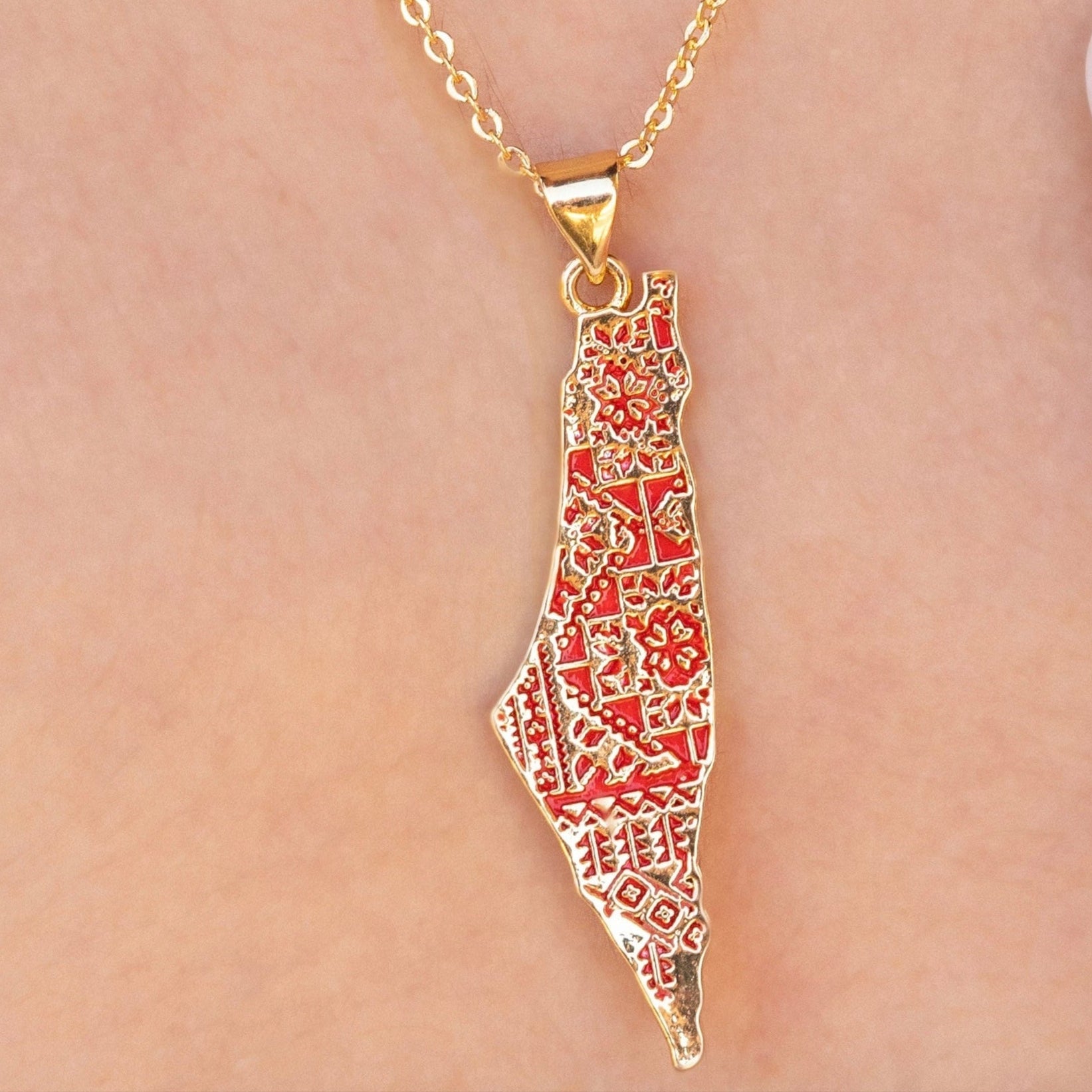 Palestine Embroidery Necklace