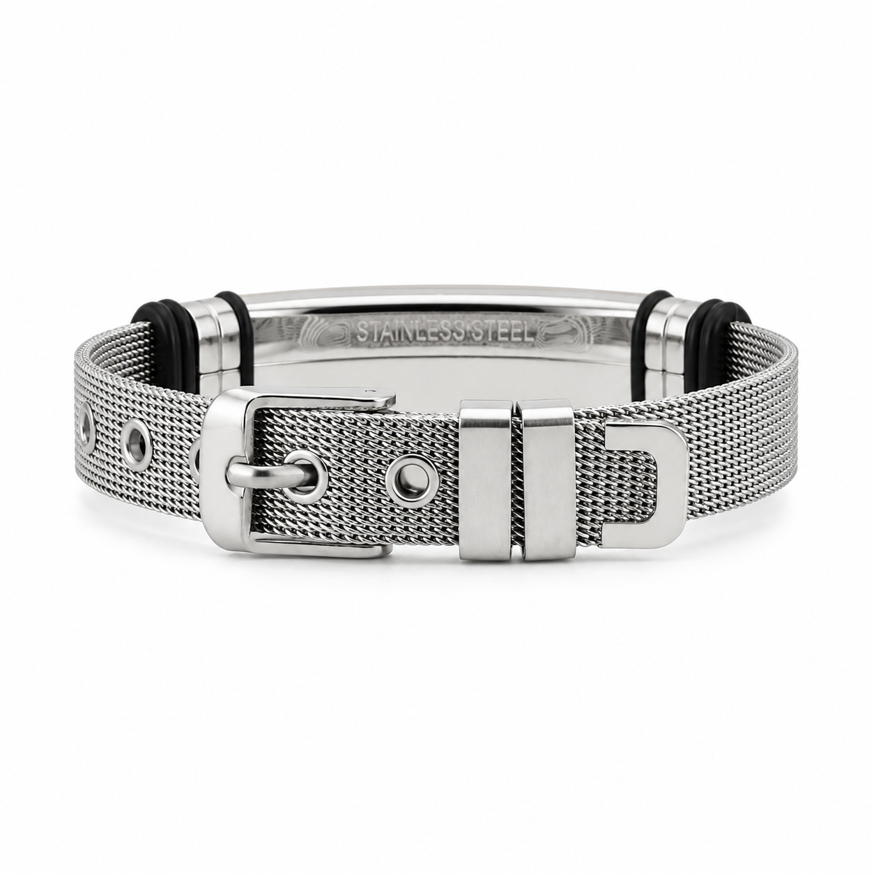 Men’s Two-Tone Mesh ID Bracelet