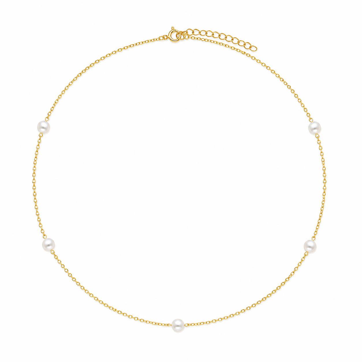 14K Gold Plated Silver Pearl Necklace & Bracelet Set