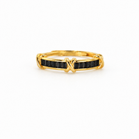 Adjustable Black Baguette X Ring