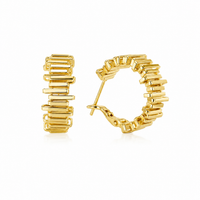 Golden Baguette Hoops