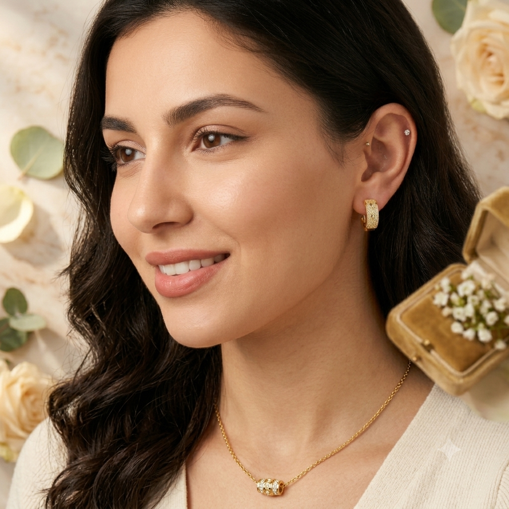 Luxe Pavé Huggie Hoop Earrings