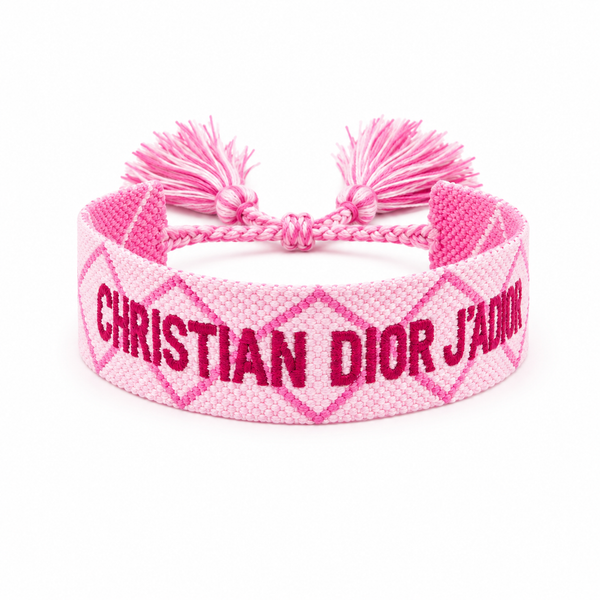 Diamond Pattern Pink Adjustable Bracelet