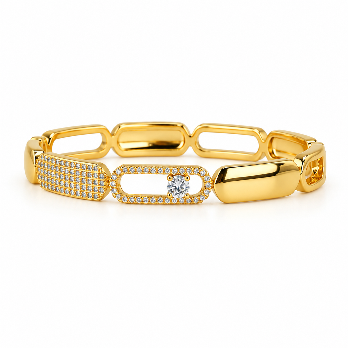 Crystal Link Statement Bracelet