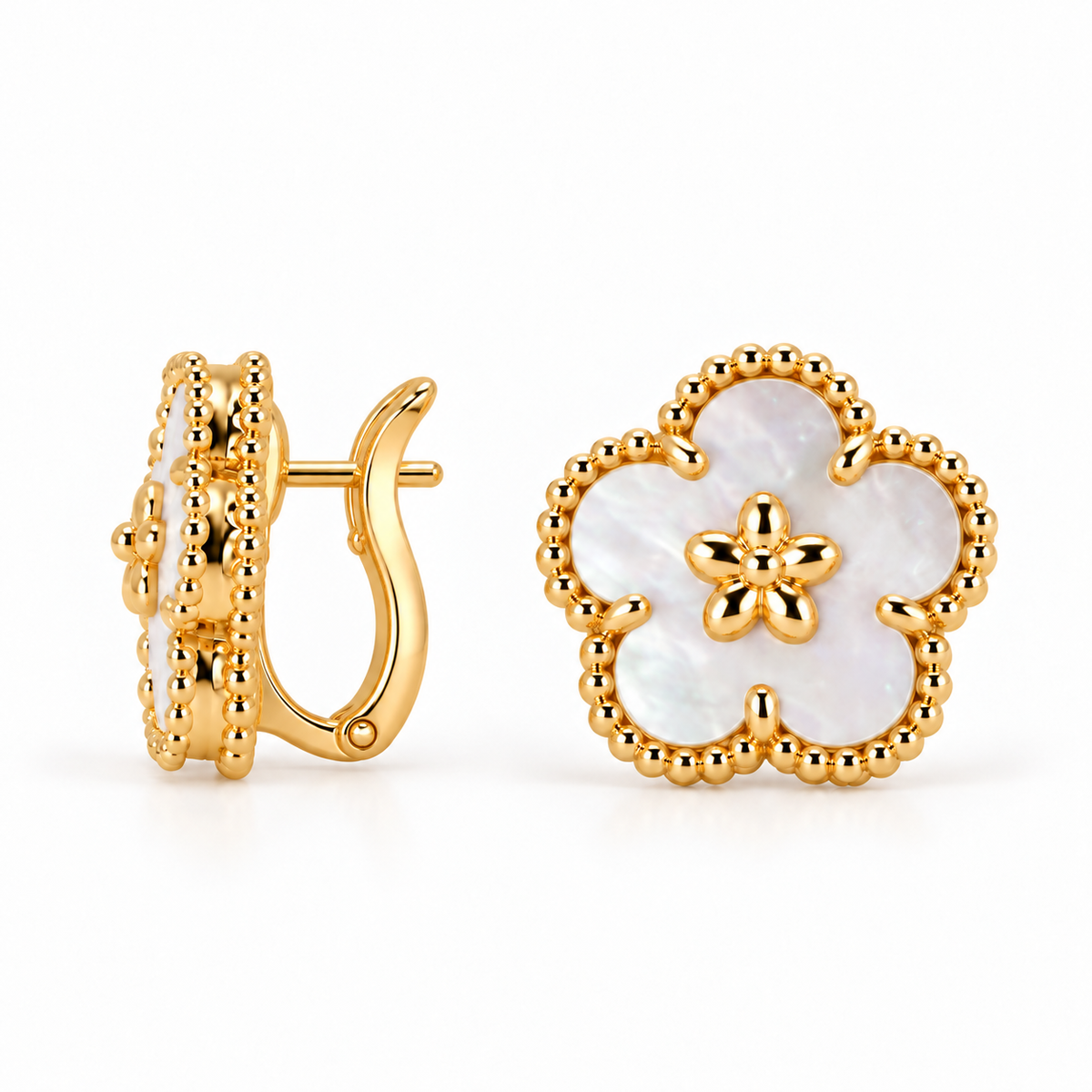 Mother of Pearl Flower Earrings