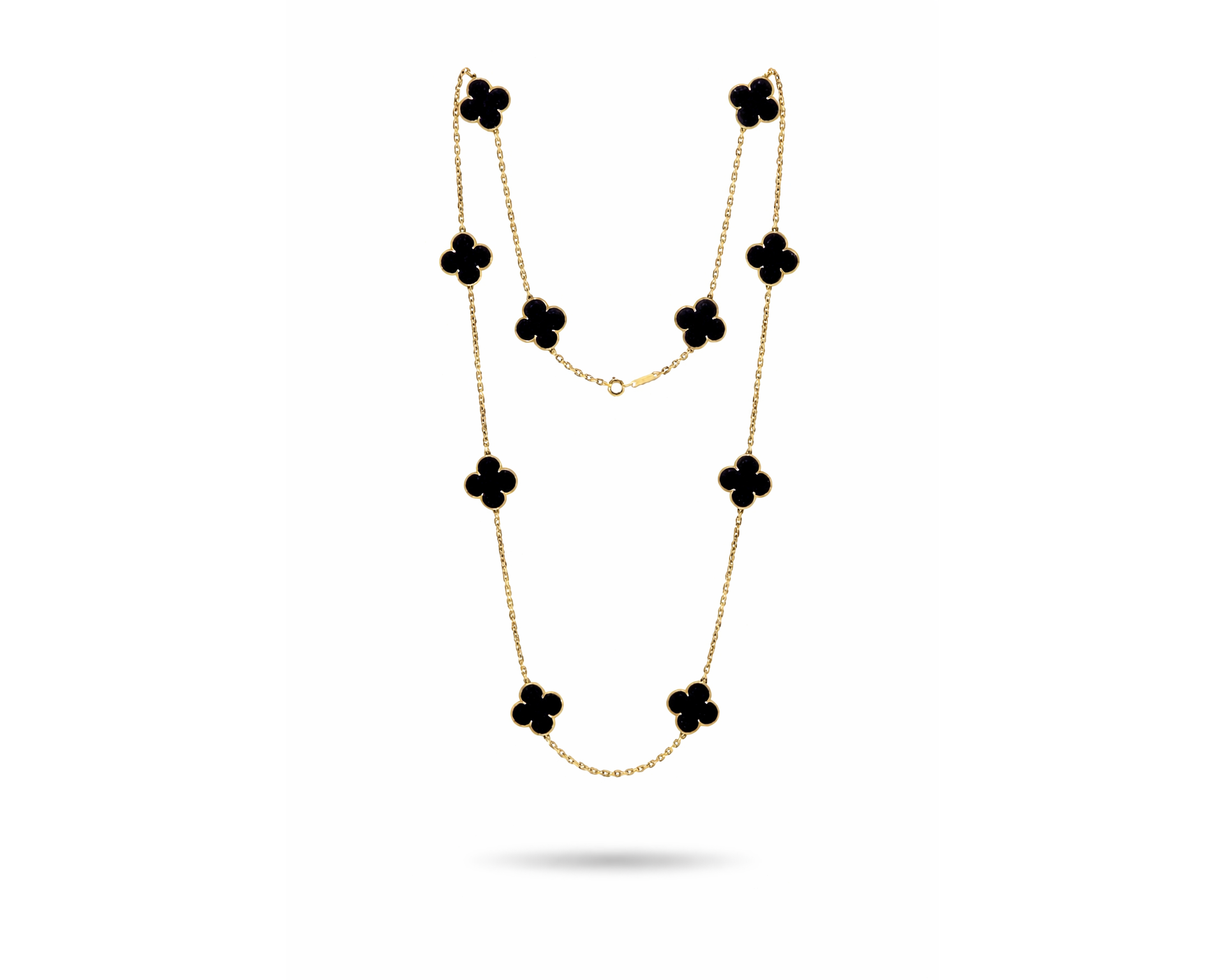 Élégance Long Clover Necklace 35”