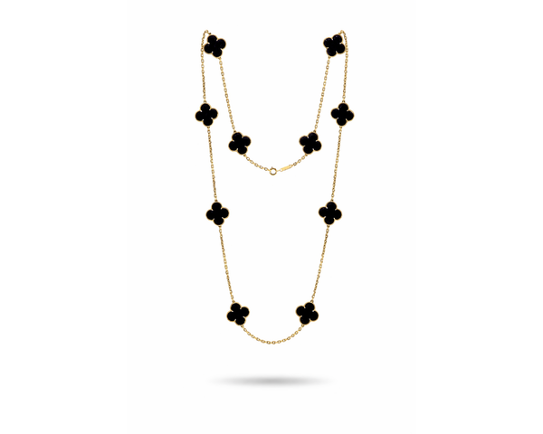 Élégance Long Clover Necklace 35”