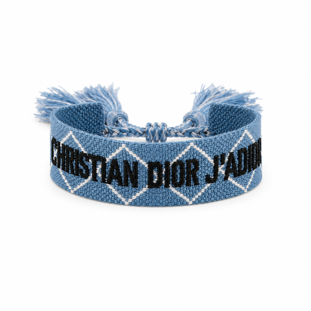 Denim Blue Diamond Pattern Adjustable Bracelet – Luxury Inspired
