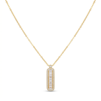 Baguette Diamond Bar Necklace