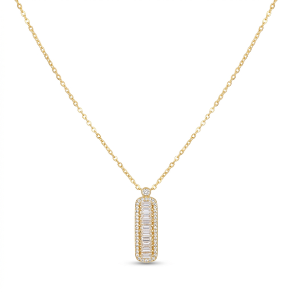 Baguette Diamond Bar Necklace