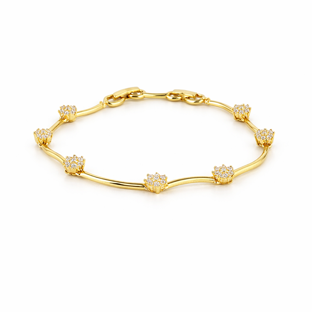Crystal Blossom Gold Bracelet