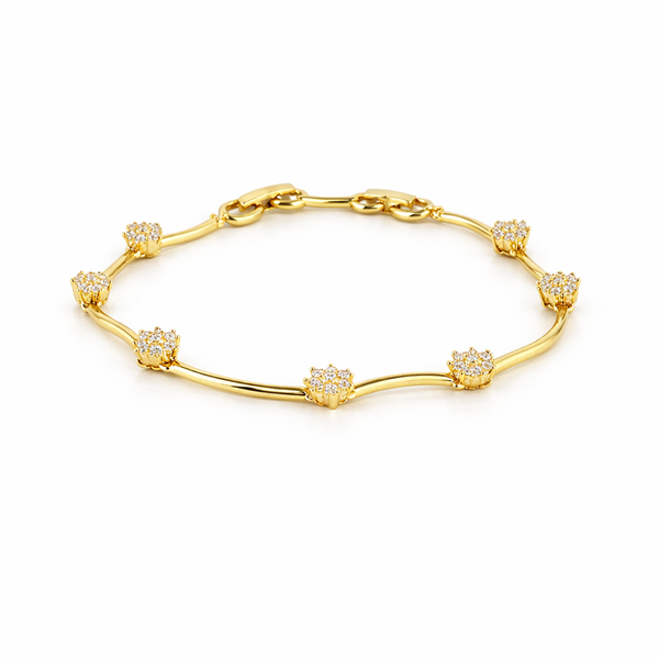 Crystal Blossom Gold Bracelet