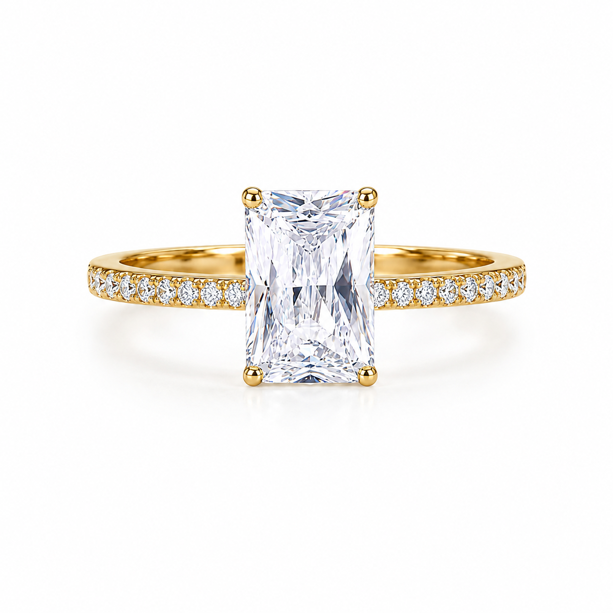 Radiant Cut Zircon Ring – Adjustable