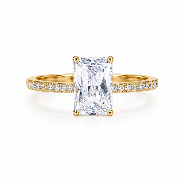 Radiant Cut Zircon Ring – Adjustable