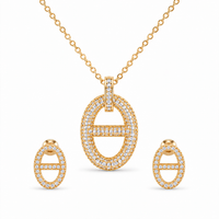 Trinity Oval Zircon Necklace