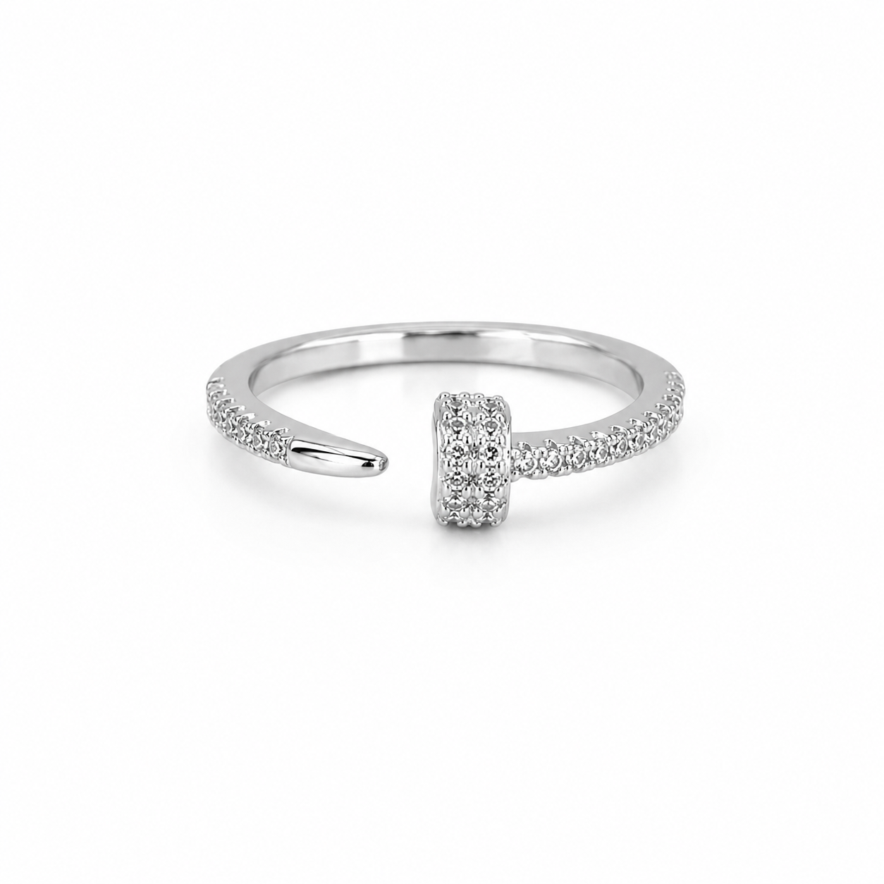 Silver Nail Wrap Ring
