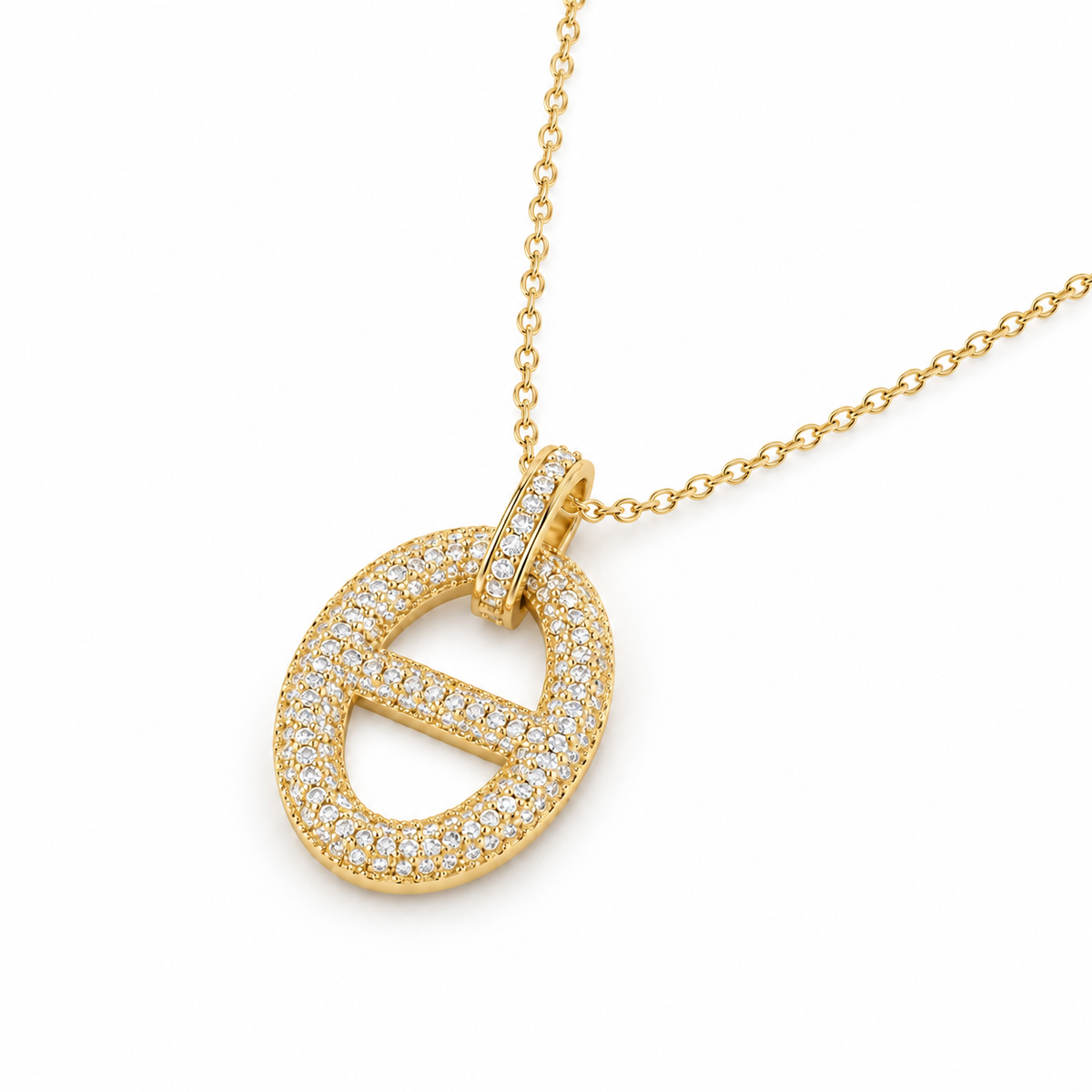 Trinity Oval Zircon Necklace