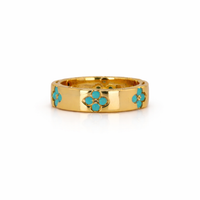 Turquoise Blossom Gold Ring