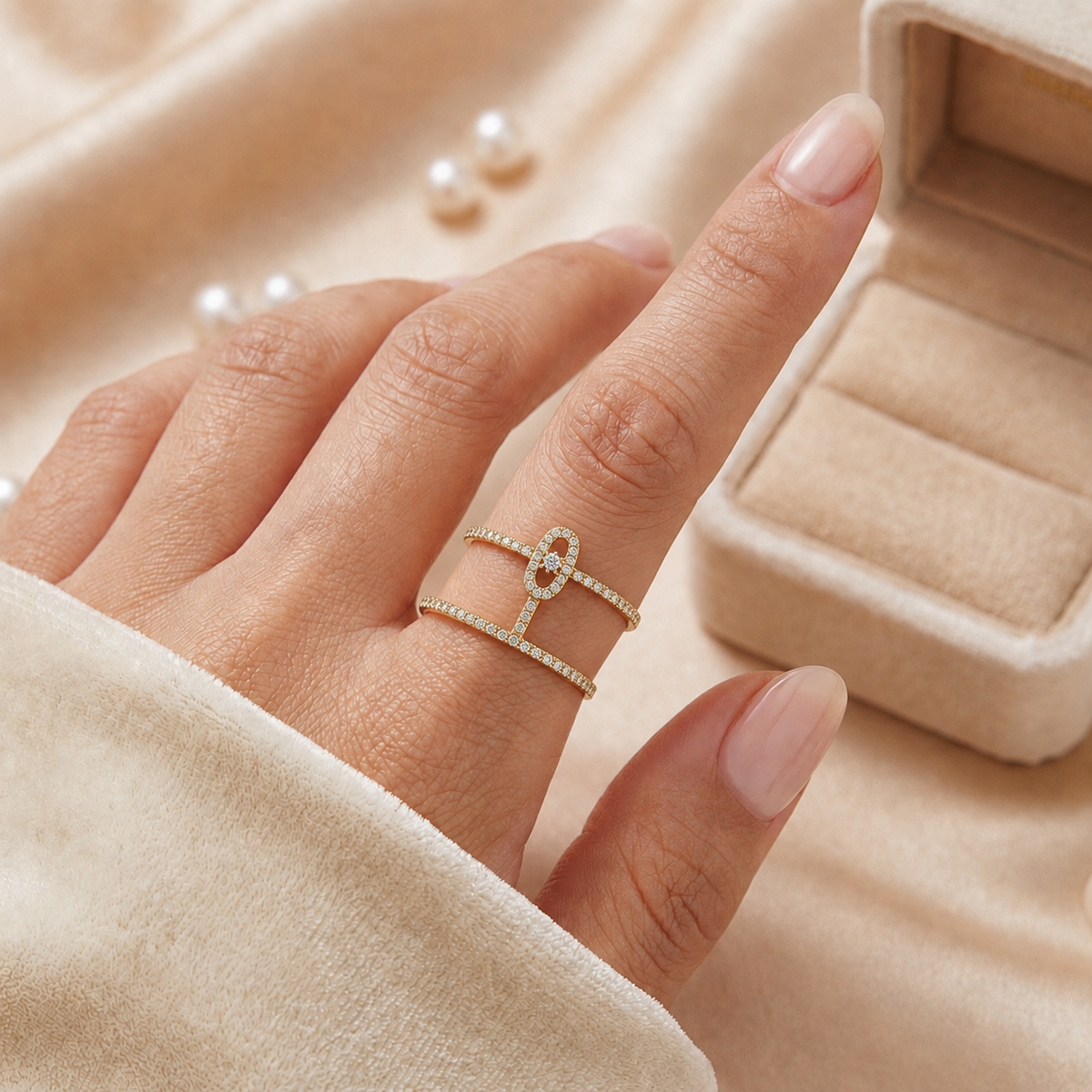 Crystal Open Statement Ring