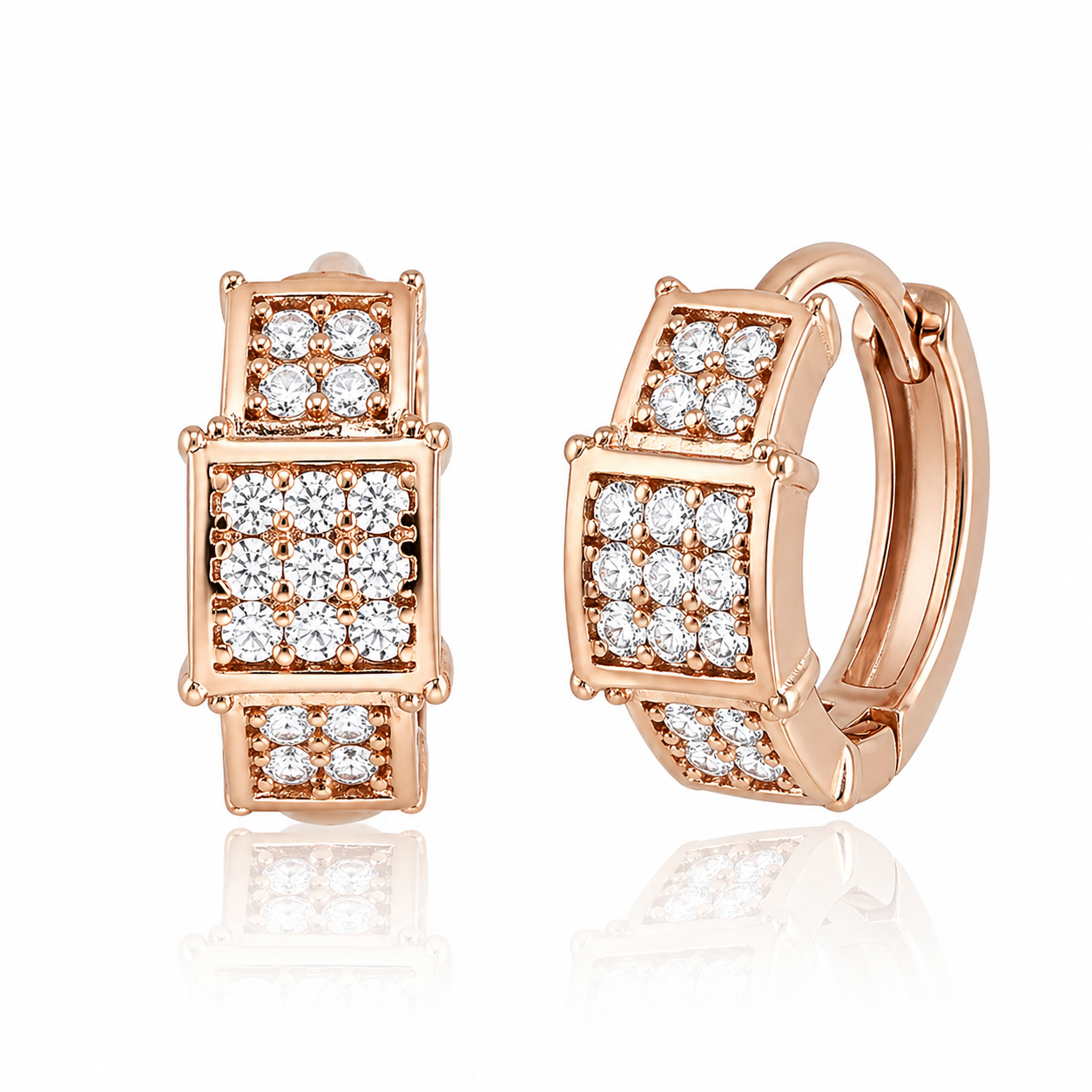 Golden Grace Pave Hoop Earrings