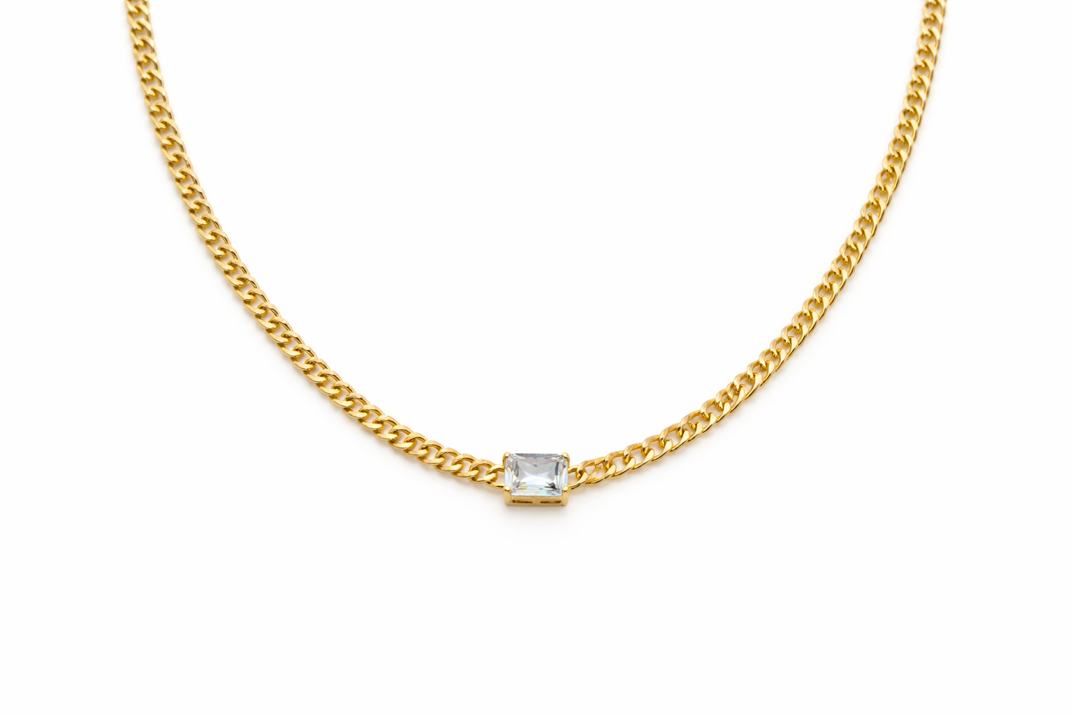 Gold Chain Crystal Choker