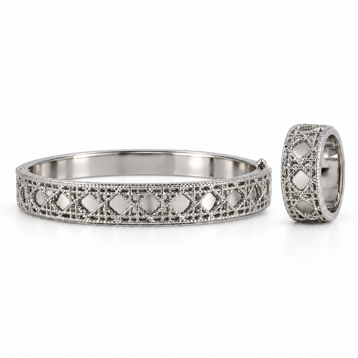 Silver Lattice Ring