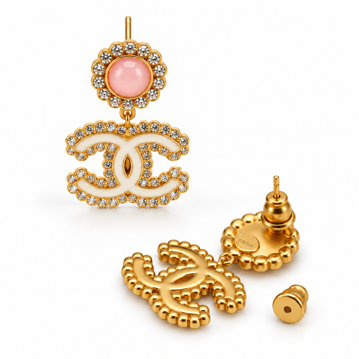 Rosé Royale Pink & Ivory Crystal Drop Earrings