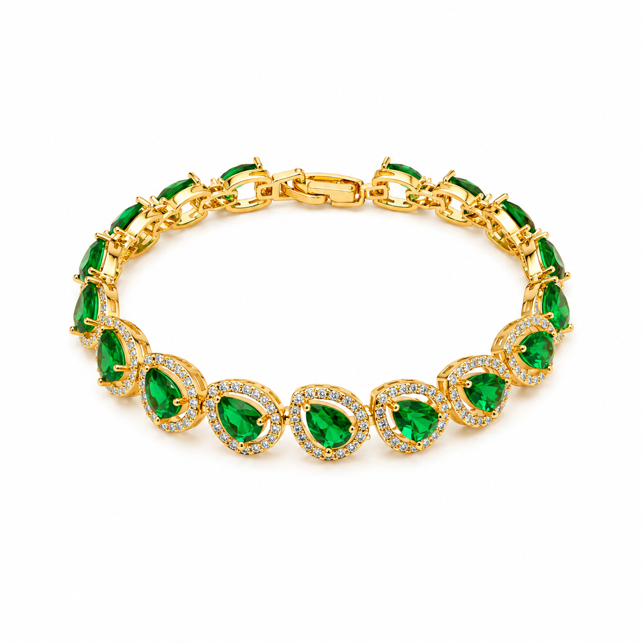 Emerald Royale Pear Zircon Bracelet