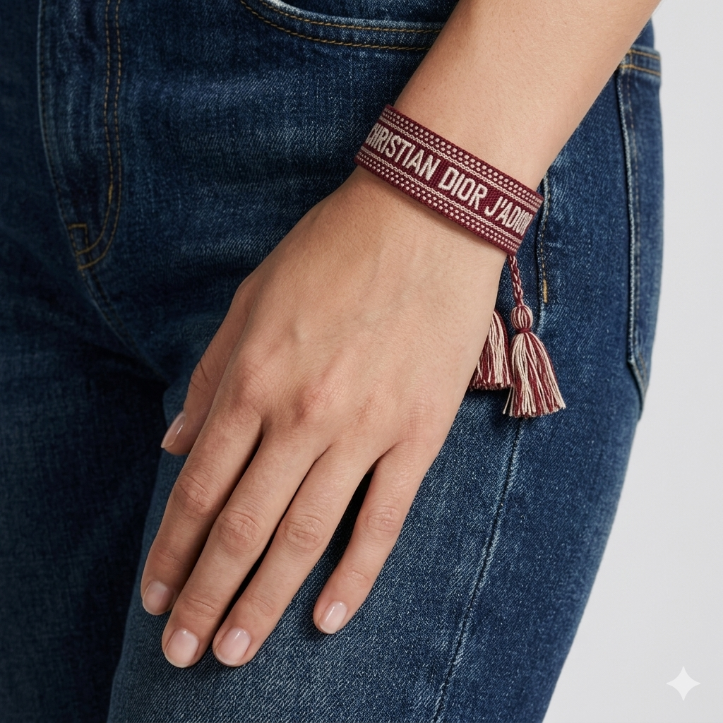 Burgundy Woven Adjustable Bracelet