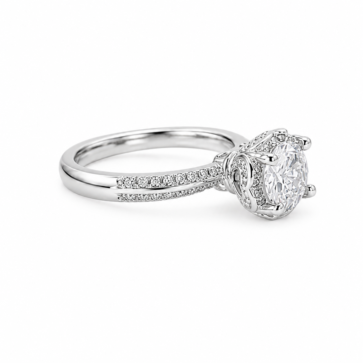 Crown Solitaire Ring – Adjustable