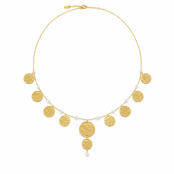 Royal Pearl Coin Necklace