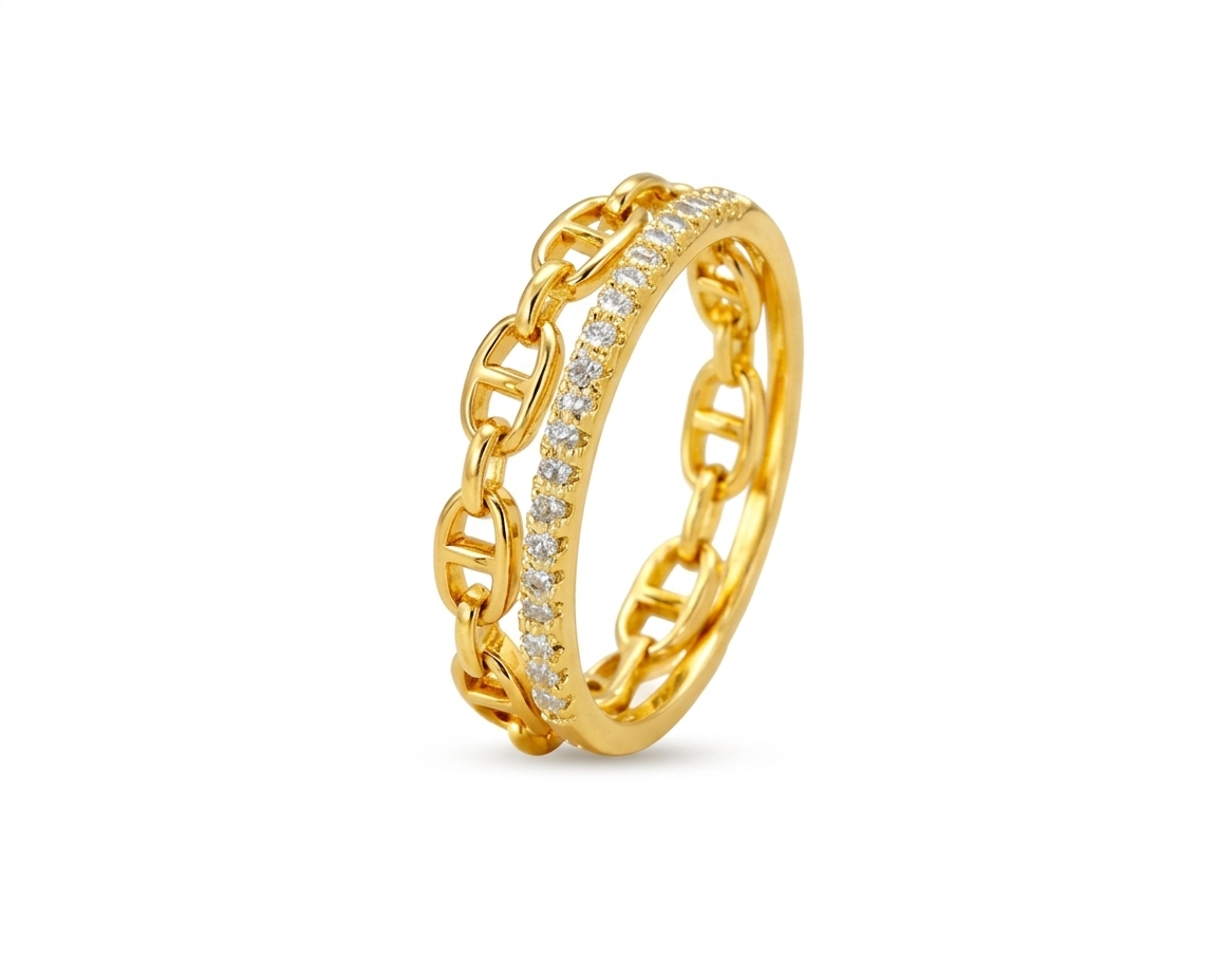Luxe Chain Crystal Ring