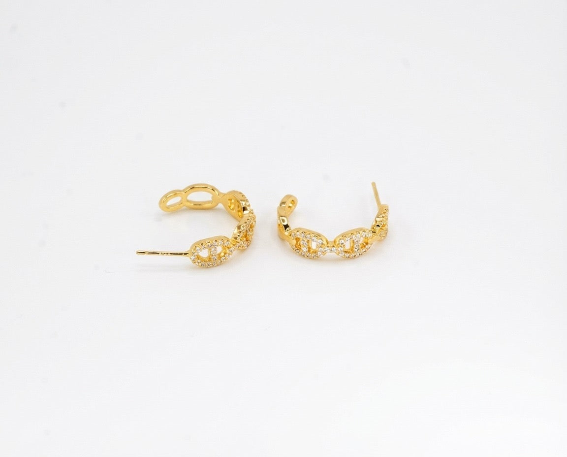 Pavé Crystal Huggie Hoop Earrings