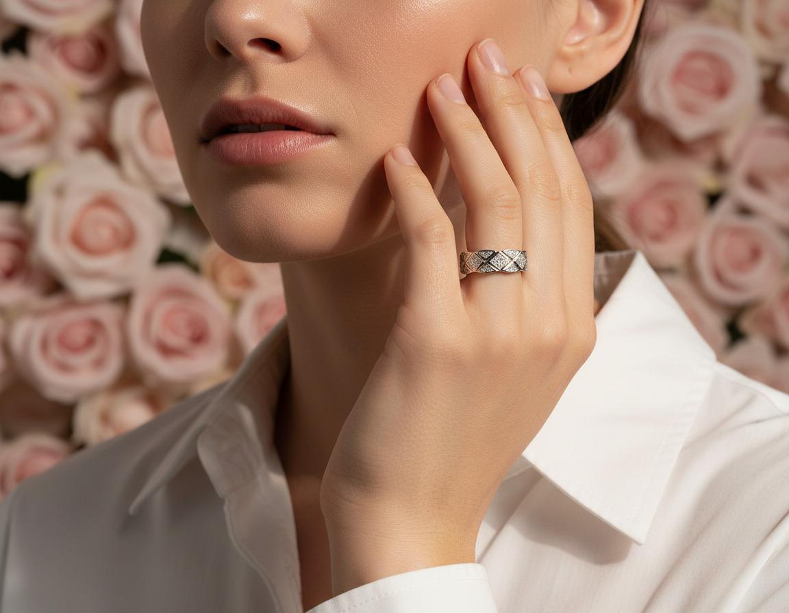 Vintage Crystal Adjustable Ring