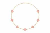 Pink Clover Gold Necklace