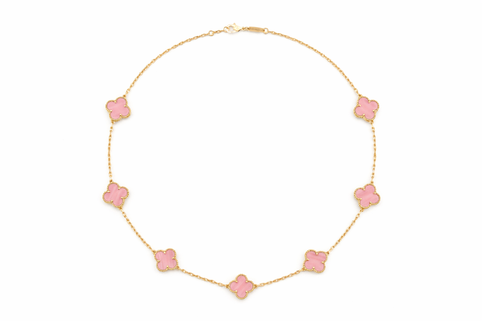 Pink Clover Gold Necklace