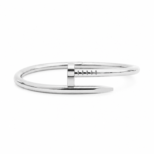 Silver on Silver Screw Bangle