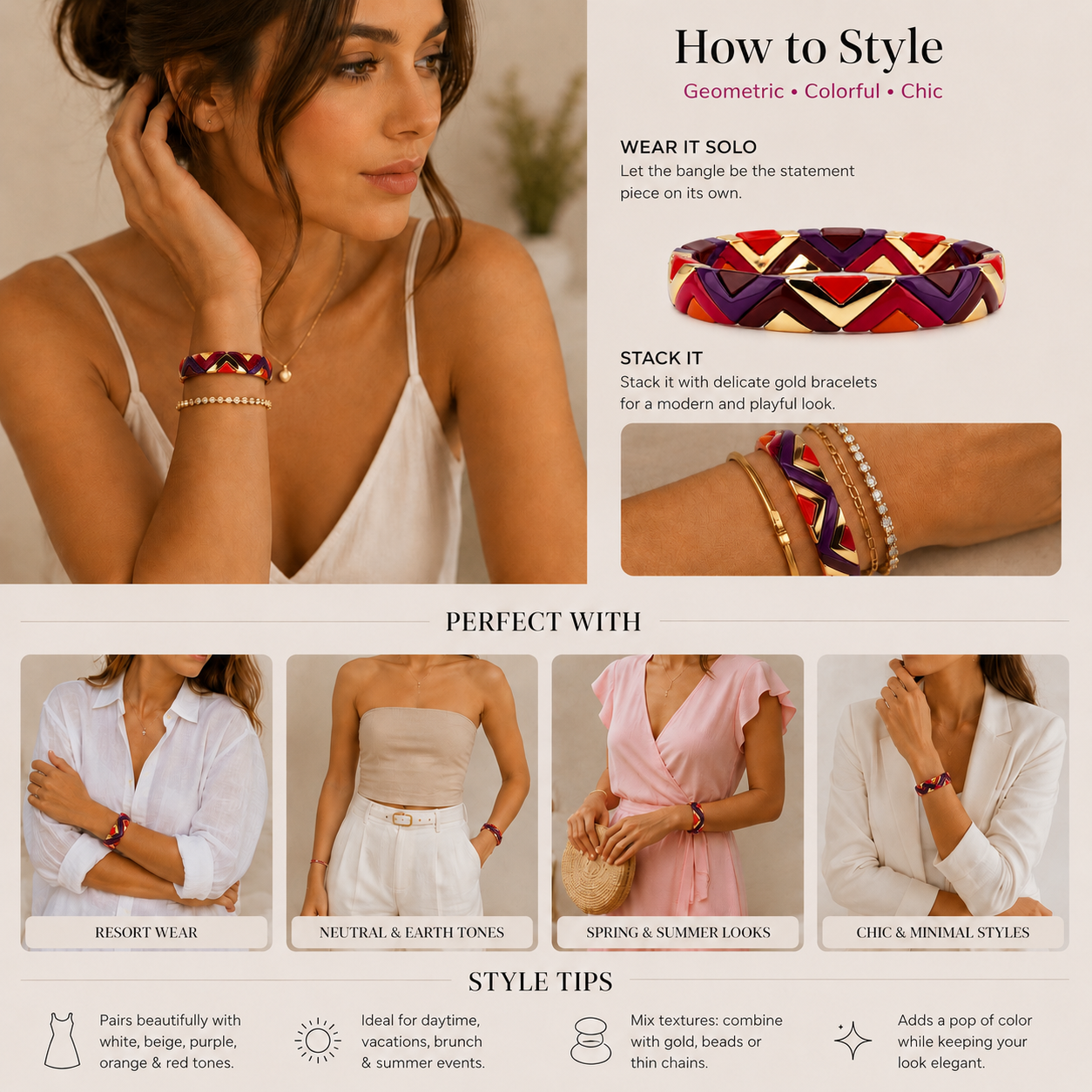 Sunset Mosaic Luxe Bangle