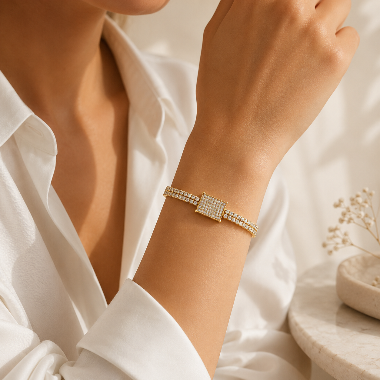 Luna Pavé Tennis Bracelet