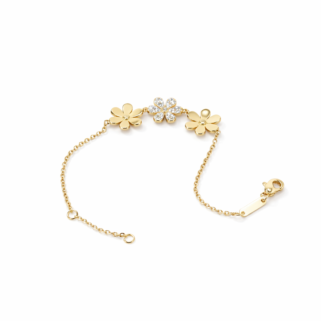Golden Daisy Trio Bracelet