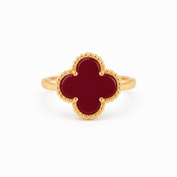 Burgundy Clover Ring