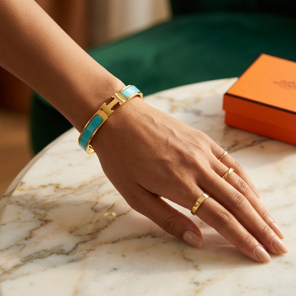 The Riviera Enamel Bracelet – Turquoise