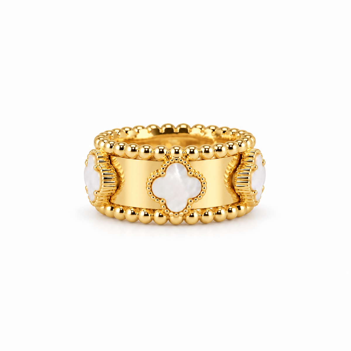 Mother-of-Pearl Clover Statement Ring