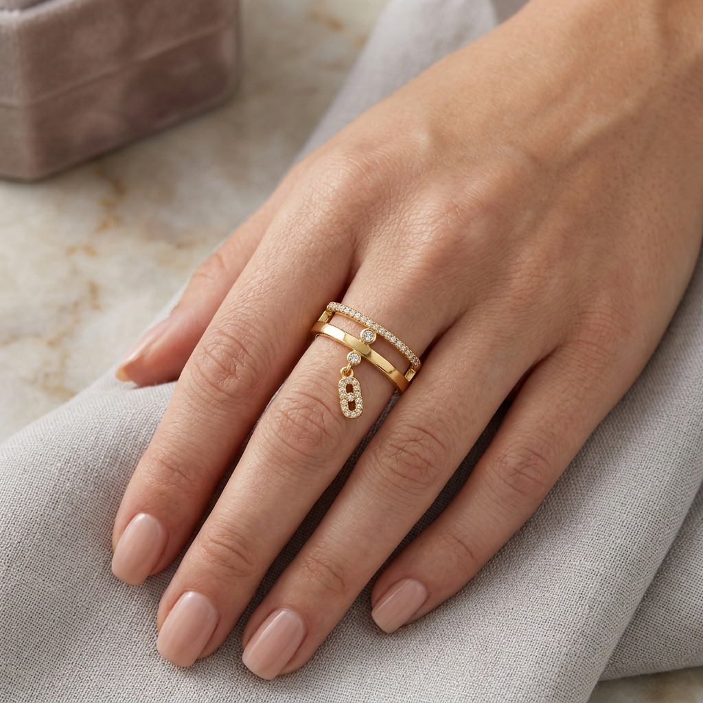 Zircon Drop Open Ring