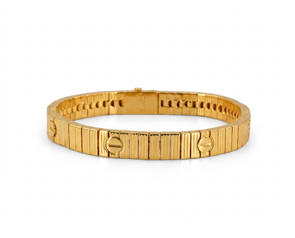 Luxe Screw Detail Gold Bracelet