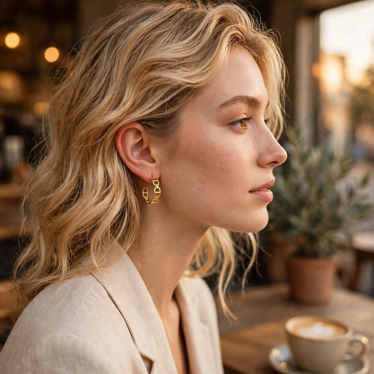 Anchor Link Drop Earrings