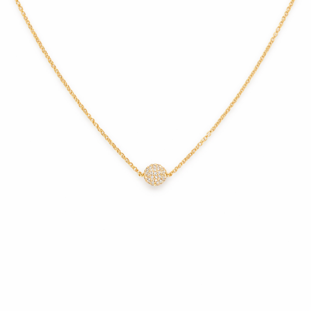 Dainty Pavé Circle Necklace