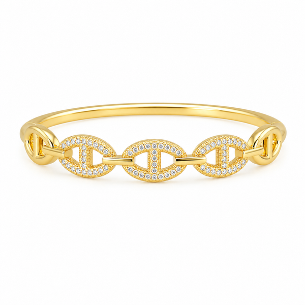 Infinity Crystal Open Bangle