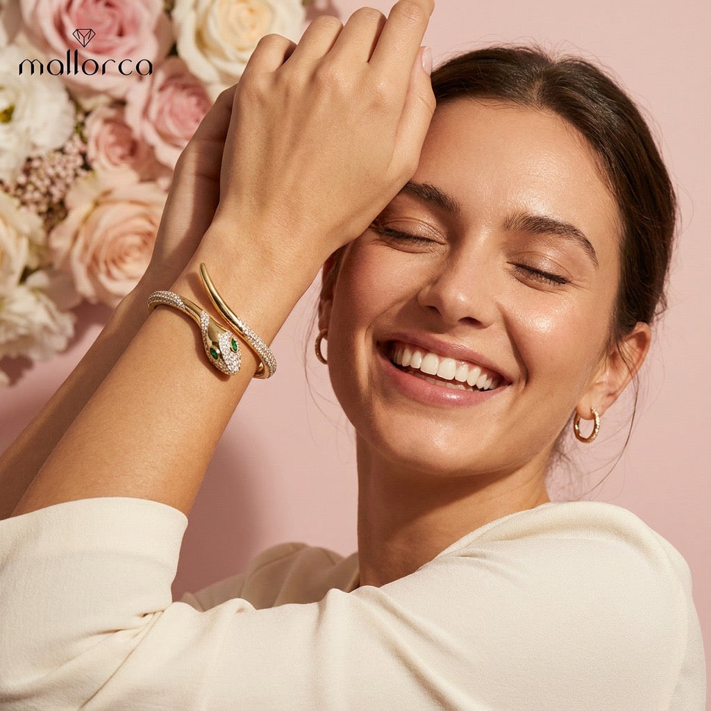 Serpentine Luxe Crystal Bangle