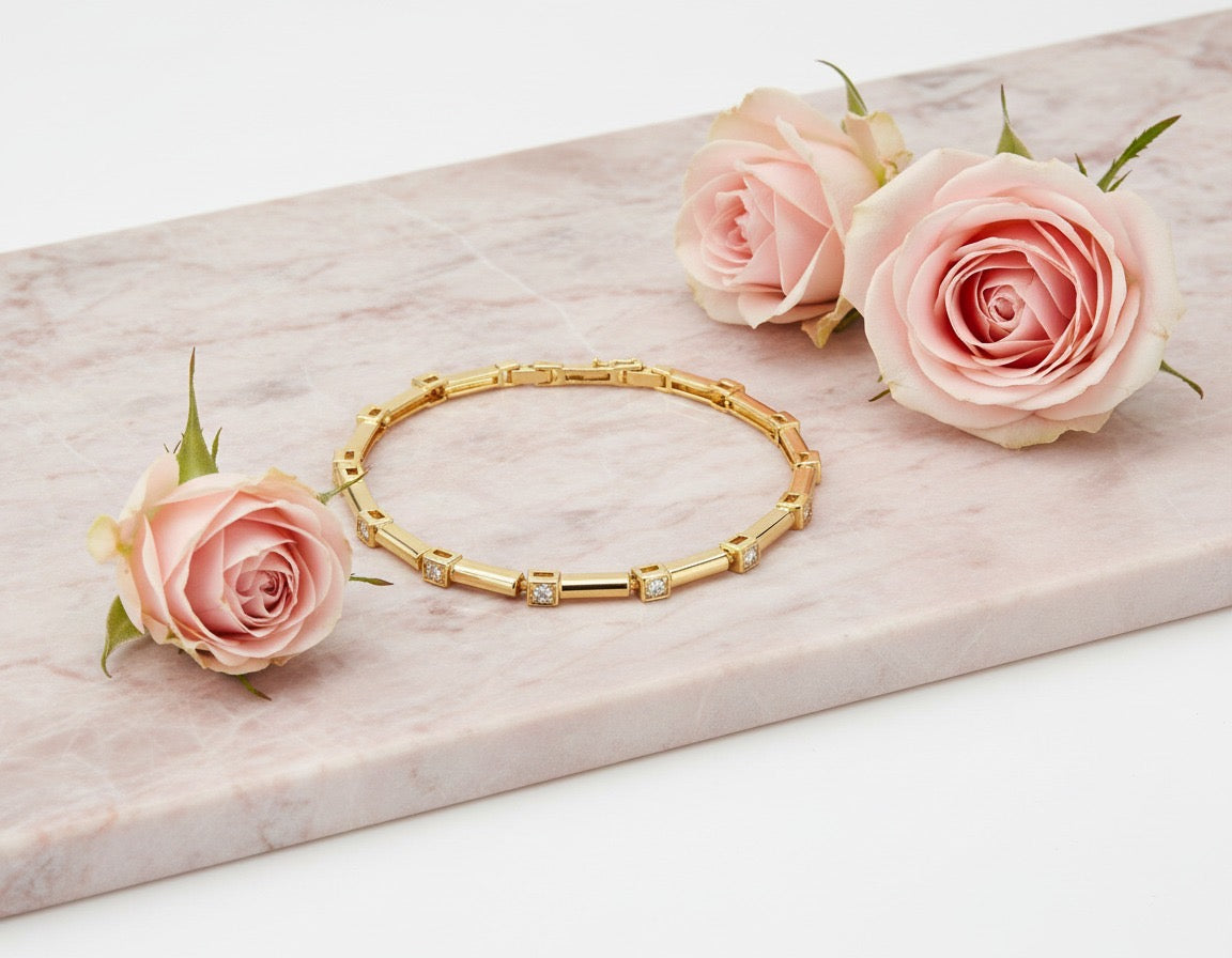 Crystal Link Gold Bracelet